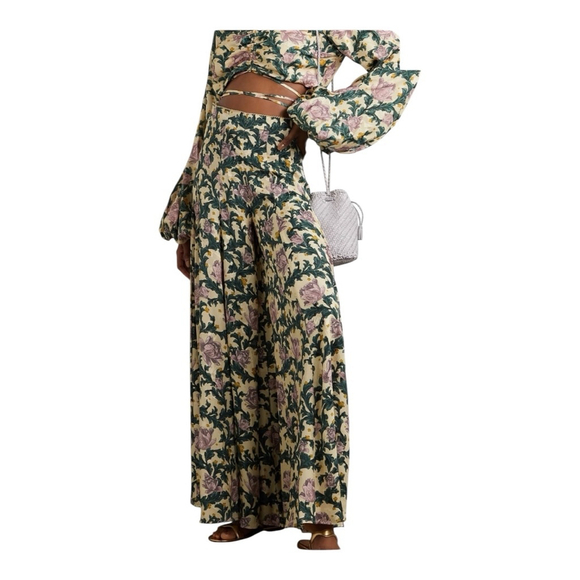 Agua by Agua Bendita Gaita Floral print Ecovero Blend Wide Leg Pants Size M - Picture 1 of 12